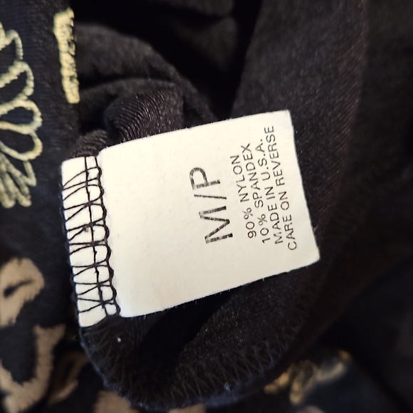 Briggs New York tropical floral animal print sleeveless black tan petite medium - Picture 6 of 7